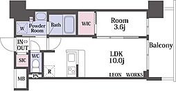 大阪市淀川区宮原5丁目マンション 1LDKの間取図画像