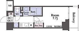 ザ・パークハビオ江坂公園 1Kの間取図画像