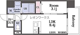 GRAN PASEO 都島 1LDKの間取図画像