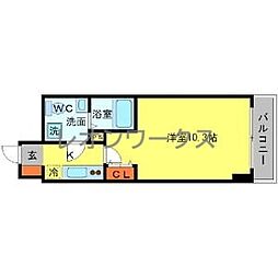SERENiTE江坂四番館 1Kの間取図画像