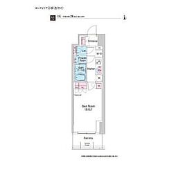 COMFORIA江坂 1Kの間取図画像