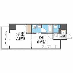 アーバネス淀川 1DKの間取図画像