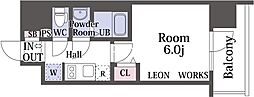 プレリス阿波座Bloom 1Kの間取図画像