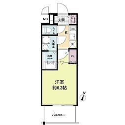 エスリードRESIDENCE大阪福島CITYWEST 1Kの間取図画像