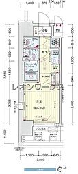 プレサンス新大阪ザ・シティ 1Kの間取図画像