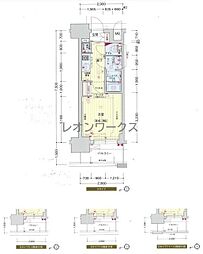 プレサンス大阪城公園ネクサス 1Kの間取図画像