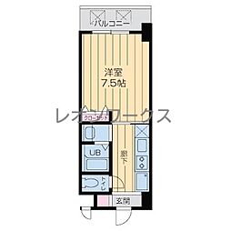 KDXレジデンス難波南 1Kの間取図画像