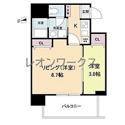 ヴィラ・セレーノ玉造本町 2Kの間取図画像