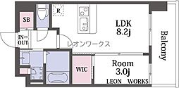 Luxe新大阪VI 1LDKの間取図画像