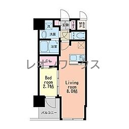 HS梅田EAST 1LDKの間取図画像