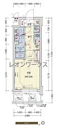 プレサンス大阪ドームシティスクエア 1Kの間取図画像