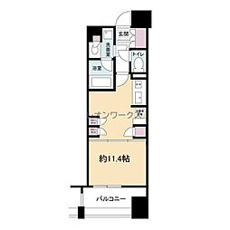 アパートメンツ江坂 1DKの間取図画像