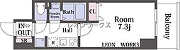 アプリーレ松屋町 1Kの間取図画像