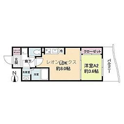 セレニテ北久宝寺 1LDKの間取図画像