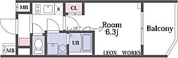 エスリードレジデンス大阪福島サウスフラッツ 1Kの間取図画像
