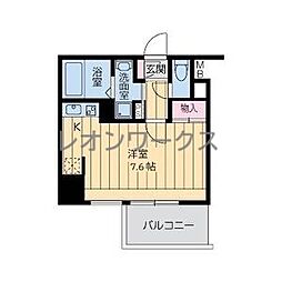 ドゥーエ江坂3 ワンルームの間取図画像