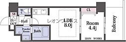 アーバネックス真田山 1LDKの間取図画像