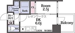 セレニテ天満橋アリア 1DKの間取図画像