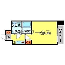 セレニテ北浜 1Kの間取図画像