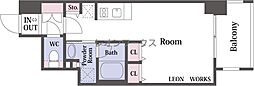 アーバネックス北浜 ワンルームの間取図画像