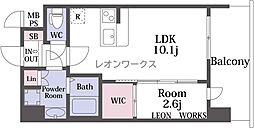 セレニテ十三ミラク 1LDKの間取図画像