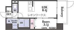 GRAN PASEO 都島 1LDKの間取図画像