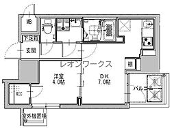 S-RESIDENCE堺筋本町Uno 1DKの間取図画像