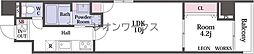 レオンコンフォート南堀江 1LDKの間取図画像