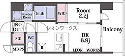 セレニテ十三ミラク 1DKの間取図画像