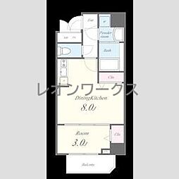 ブリリアントコート農人橋 1LDKの間取図画像
