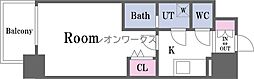 ワールドアイ都島駅前 1Kの間取図画像