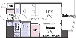 セレニテ難波ミラク弐番館 1LDKの間取図画像