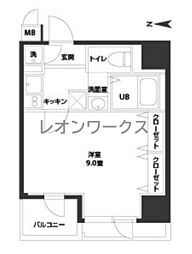 ルクレ西長堀 1Kの間取図画像