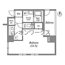 Uresidence天満橋 1Kの間取図画像