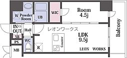 プレサンスドームシティコレーレ 1LDKの間取図画像