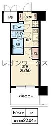 プレサン神崎川FINEBLESS 1Kの間取図画像