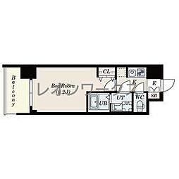 S-RESIDENCE阿波座WEST 1Kの間取図画像
