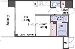 プレジオ御幣島 1LDKの間取図画像