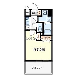 ラシーヌ瓦屋町 1Kの間取図画像