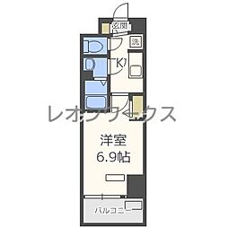 プレサンス阿波座駅前 1Kの間取図画像