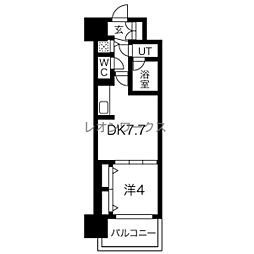 グランカーサ難波元町 1DKの間取図画像