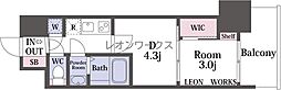 セレニテ東梅田アリエ 2Kの間取図画像