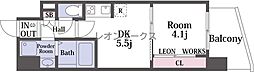 セレニテ難波ミラク参番館 1DKの間取図画像