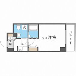 プラ・ディオ天満セレニテ 1Kの間取図画像