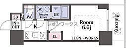 エスリード大阪上本町グリーズ 1Kの間取図画像