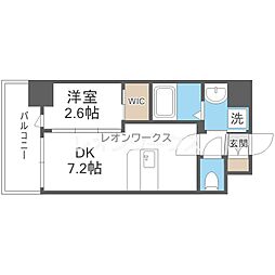 セレニテ江坂アリア 1DKの間取図画像
