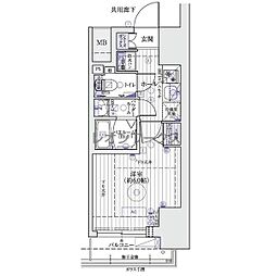 エステムコート心斎橋セントラル 1Kの間取図画像