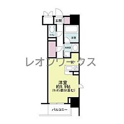 ドゥーエ立売堀 ワンルームの間取図画像