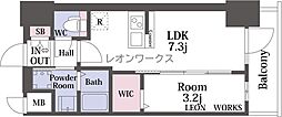 エステムコート新大阪17ベイス 1DKの間取図画像