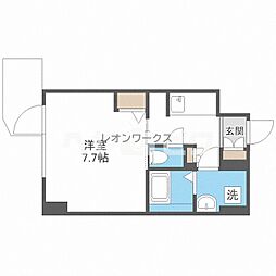 ラドゥセール江坂2 1Kの間取図画像